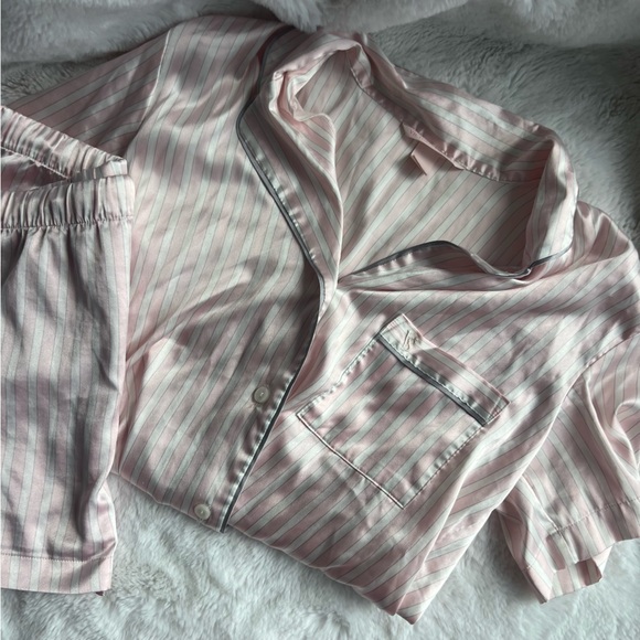 Victoria's Secret Other - Victoria’s secret Pink and White Striped Pajama Set